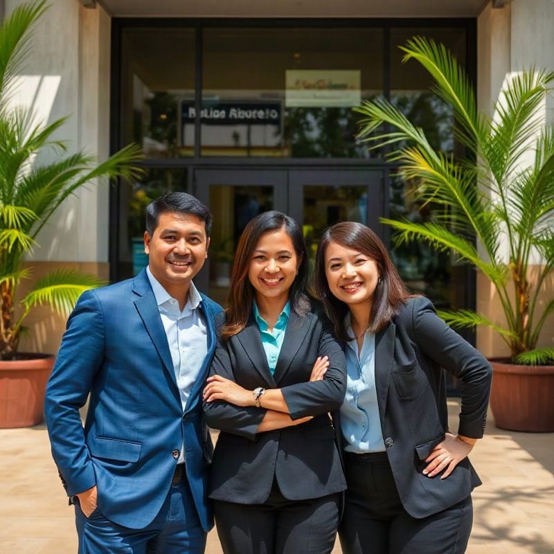 Equipe da Alphanspark em frente a uma fachada modernista em Belo Horizonte